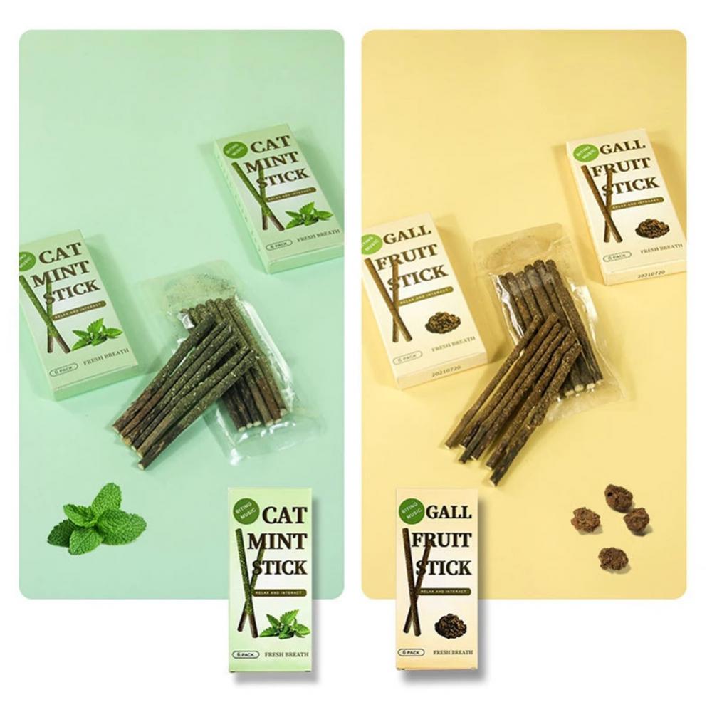 Palitos de fruta Natural para gatos, juguetes masticables de hierba gatera
