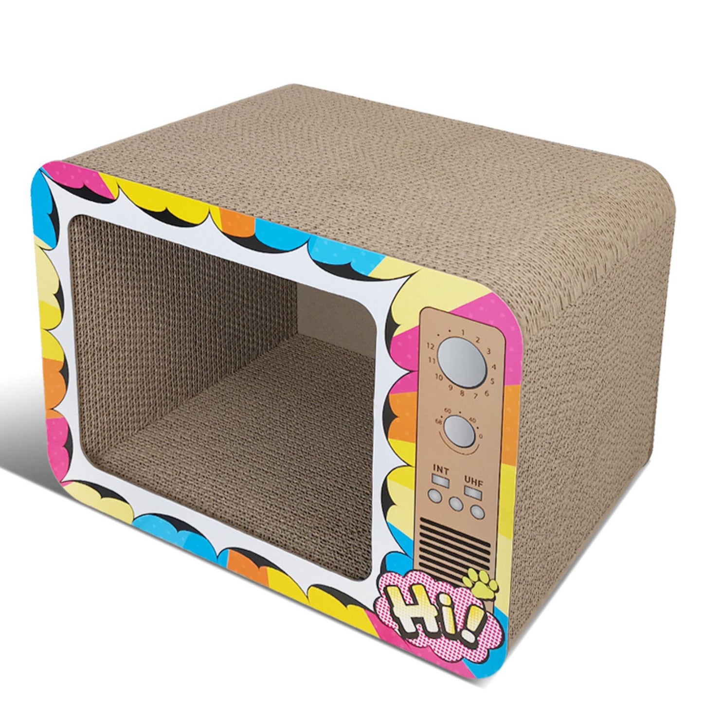 Caja TV rascador para Gatos Yellow